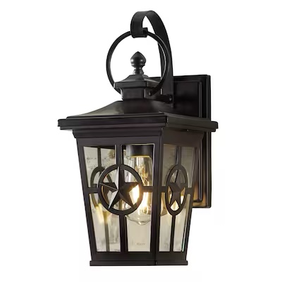 100+ bought last week allen + roth Amelia 1 -Light 15-in H Matte Black Hardwired Outdoor Wall Light
