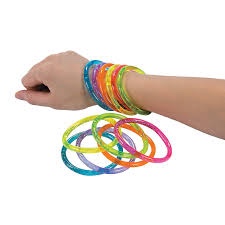 case of 12 Water Filled Glitter Bracelets 4.00 ct