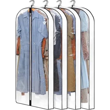 Lot of 4 Bags for Less Bridal Wedding Gown Dress Garment Bag, Clear (2 Pack)