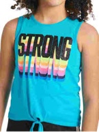 case of 24 justice girls “Strong” turquoise tank top size XL 16/18 