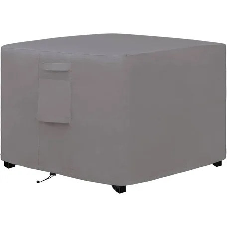 PTEROMY Patio Fire Pit Table Cover, Heavy Duty 600D Canvas Outdoor Waterproof Fireplace Cover (Pewter Gray, Square, 44'')