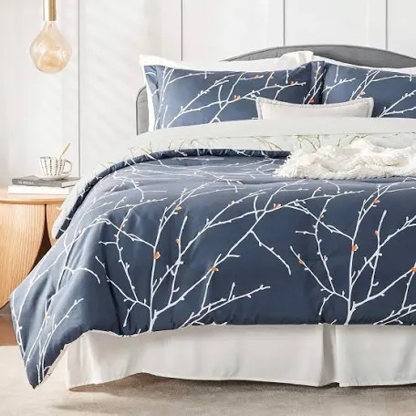 bedsure duvet cover set branch blue full/ queen 
