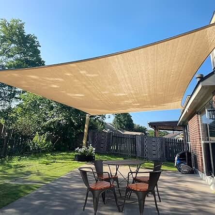 Asteroutdoor Sun Shade Sail Rectangle 10' X 10' Uv Block Canopy For Patio 