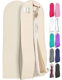 Set of 4 Wedding dress garment bag cream 24x72x10”