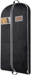 case of 4 [2 pack] 60 inch black garment bag for suits dresses and coats durable material with white trim