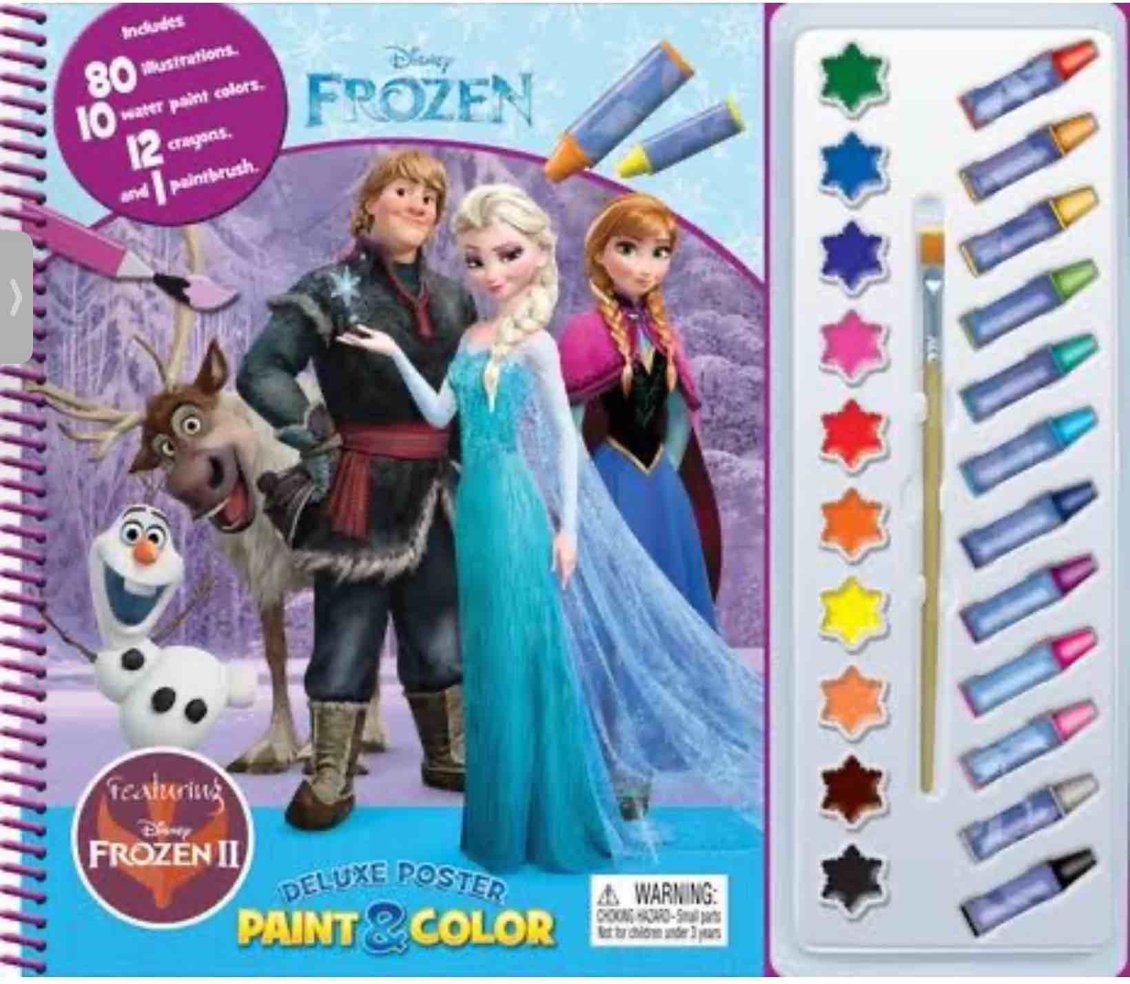 This is the Disney Frozen Deluxe Poster Paint & Color book. 