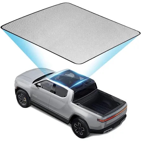 Klutchtech Glass Roof Sunshade for R1S, Sunroof Covers Compatible with Rivian R1S Accessories 2022 2023 2024, UV Blocking Heat Insulation Sun Shade for 1st, 2nd and 3 Row - 2PCS (Grey)