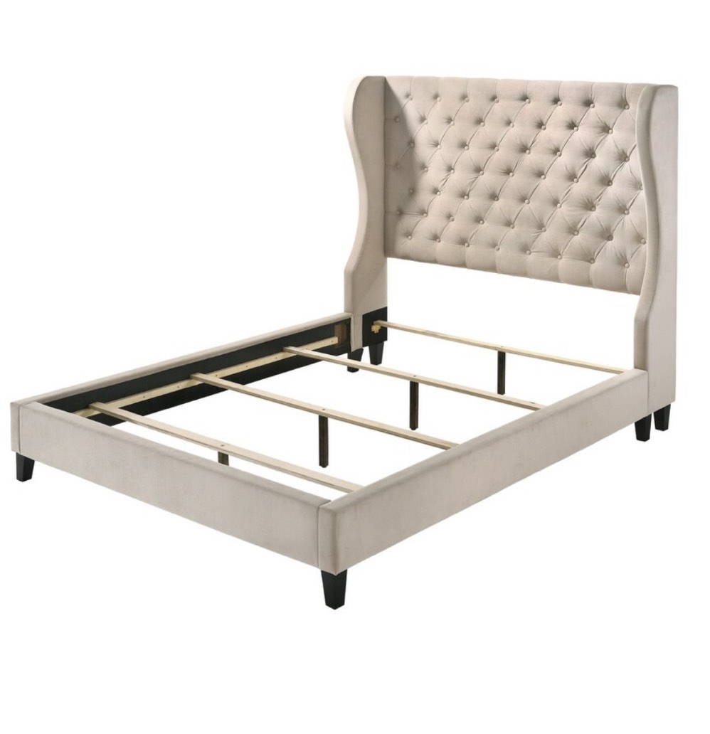 (Incomplete only box B) Copper Grove Lezayre Queen Upholstered Button-tufted Wingback Panel Bed