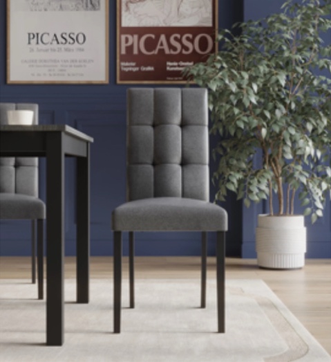 (incomplete box 2 of 2 only) HMD Ethan Dining Chair Black, set of 6, 60006-412B 