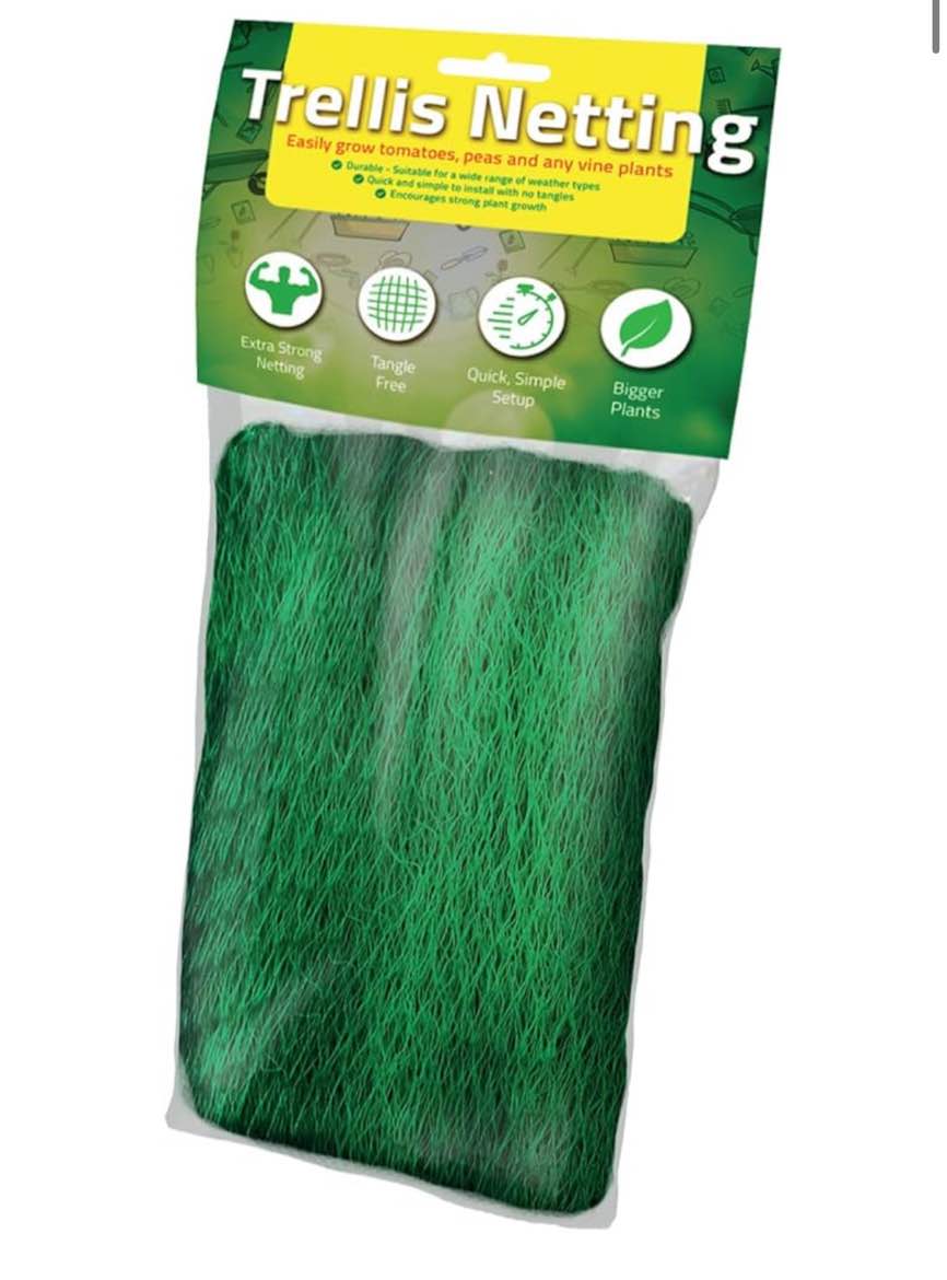 Trellis Netting for Climbing Garden Plants, Easy to Install Plant Net and Vegetable Netting to Grow Garden Flowers, Green Pea and Vine Plants