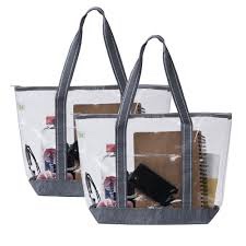 clear transparent tote bag 2 pack 