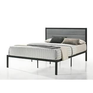 BRAND NEW COMPLETE Belle Isle Furniture Highland Modern Velvet Low Profile Upholstered Bed  Full  Black