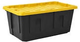 Member's Mark 40 Gallon Heavy-Duty Black and Yellow Storage Tote, 22.0" D x 38.2" W x 16.4" H, 1 pack or 2 pack