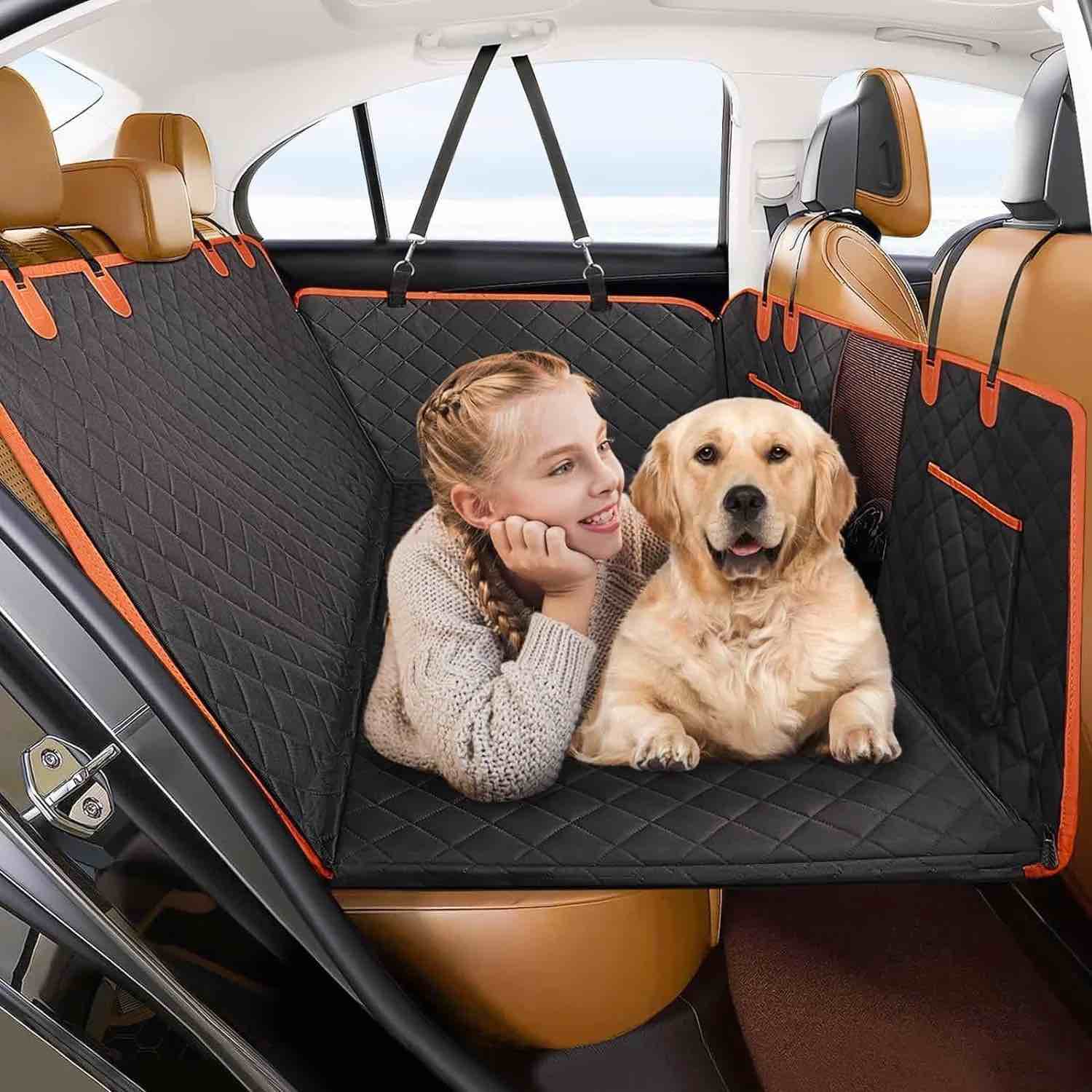 Dog Car Seat Cover, Heavy Duty Scratch Proof, Non-Slip, Side Flaps for Easy Dog Access, 54"X58", Protects Back Seat and Doors, Perfect for Cars, Trucks, Suvs, Wearproof