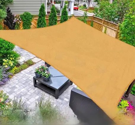AsterOutdoor Sun Shade Sail Rectangle 8' x 12' UV Block Canopy for Patio 