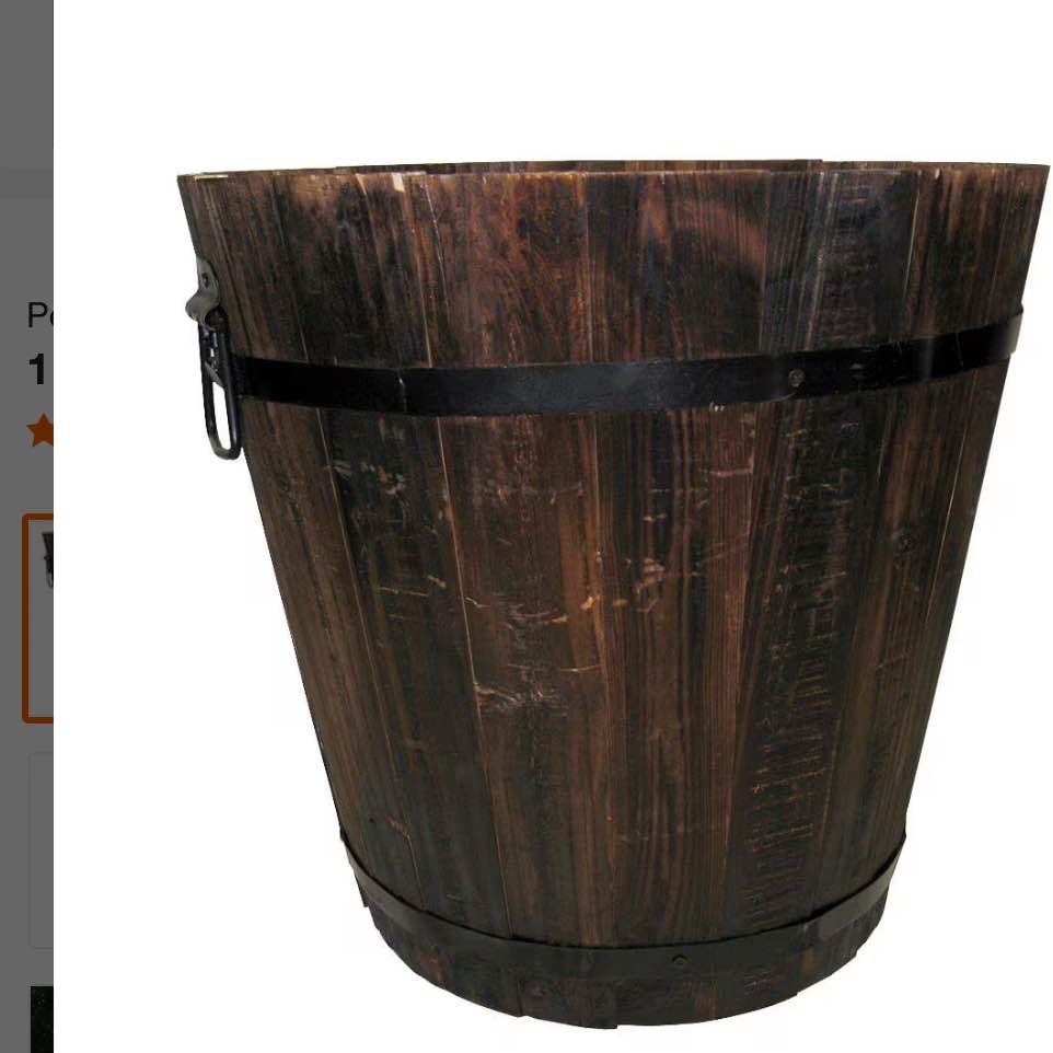 11.75 in. Dia Dark Flame Wood Bucket