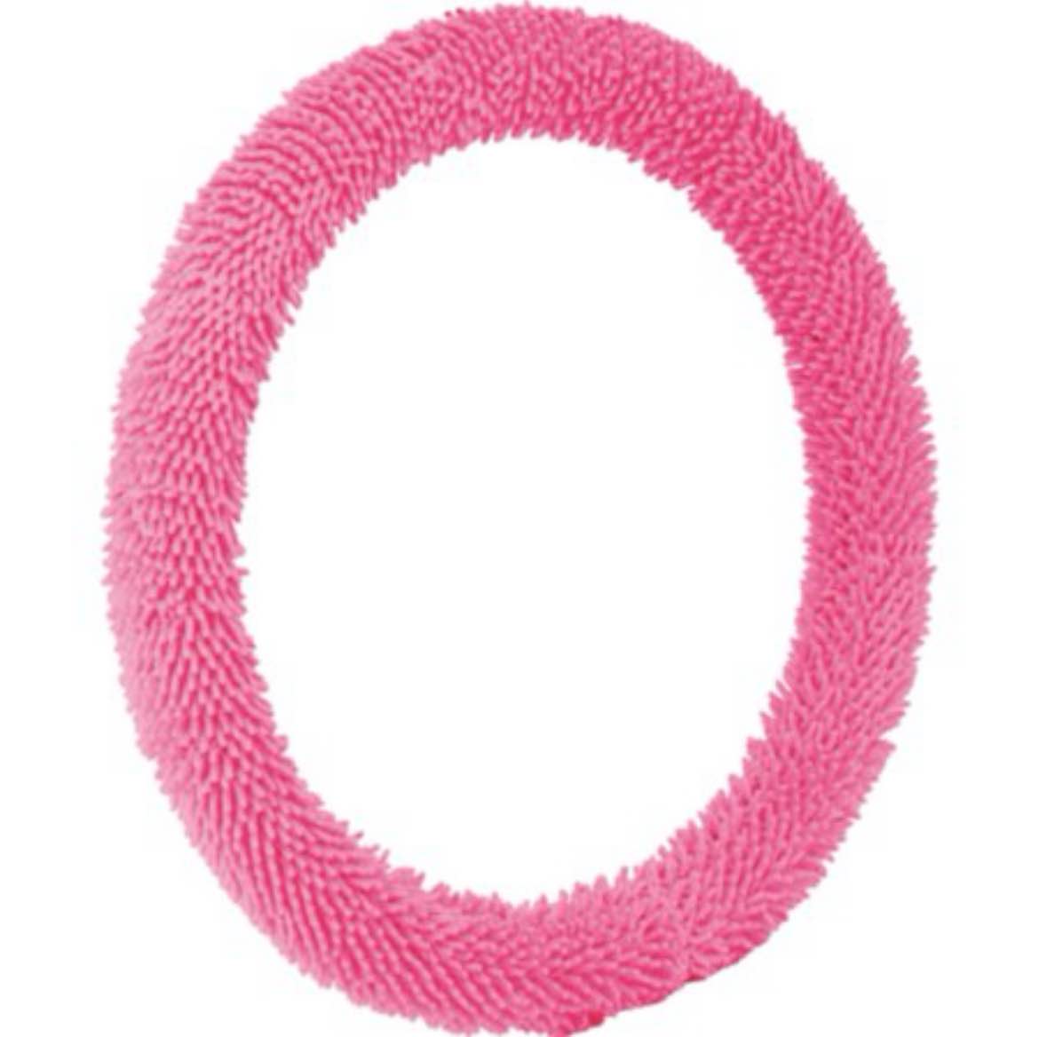 Bell Automotive Pink Shaggy Steering Wheel Cover
