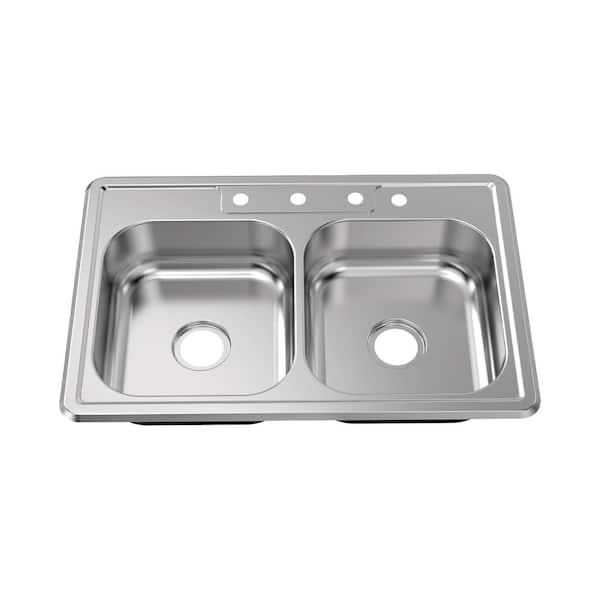 Gauge Stainless Steel Kitchen Sink 22 in W X 33 in L X 9 in 