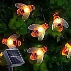 Solar Bee String Lights 30 LED 8 Modes Cute Bee Light Waterproof Outdoor Lights Starry Fairy Light Wedding Home Garden Patio Party Christmas Tree Decoration