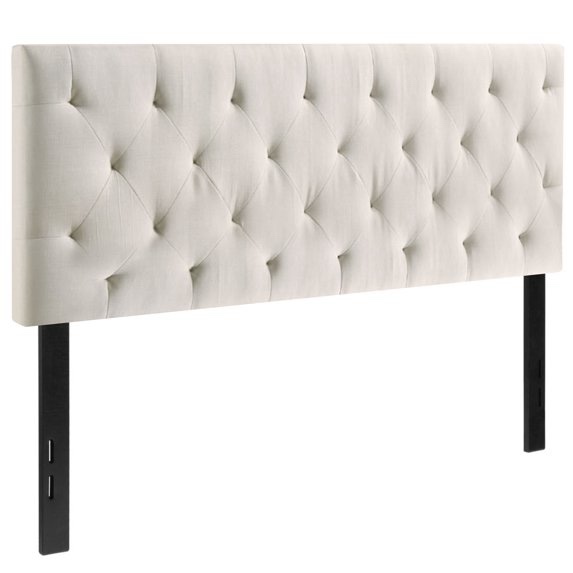 Belle Isle Furniture Auburndale Modern Metal Tufted Rubberwood Headboard  Full  Beige