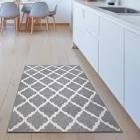 My Magic Carpet Machine Washable Medina Moroccan Diamond Grey 2.5x7 Runner Rug - Non-Slip Indoor Rugs for Kitchen  Hallway