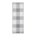 Buffalo Plaid Grey And White 2.5 ft. x 7 ft. Machine Washable Runner Rug