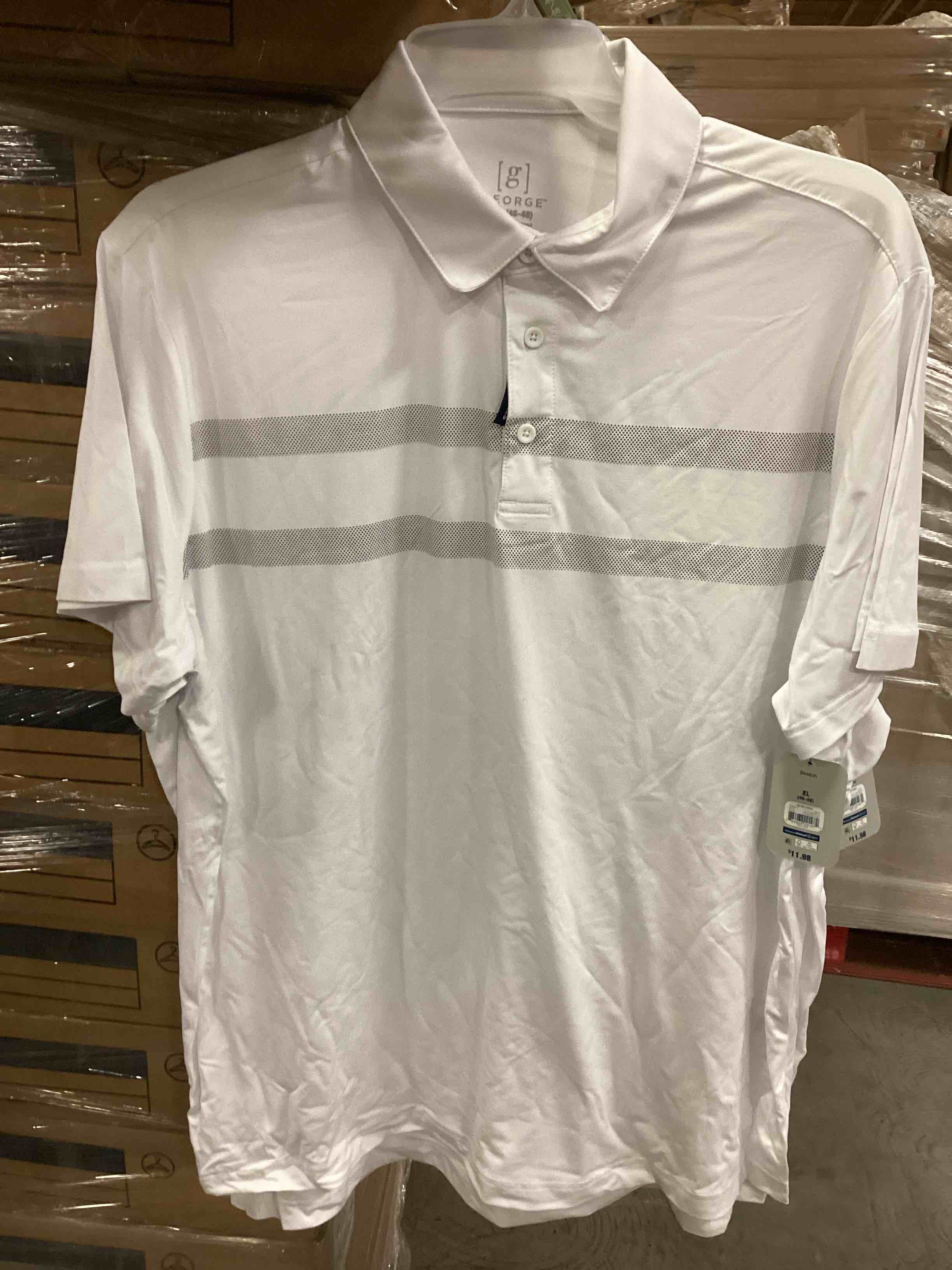 Case of 8 George Stretch Men’s White Polo XL 