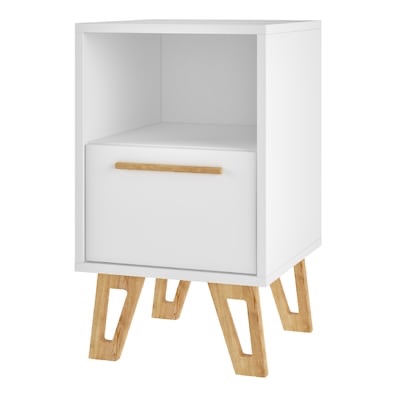 Manhattan Comfort Doris White Nightstand