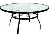 Mallin 54” Round Glass Patio Dining Table Black 