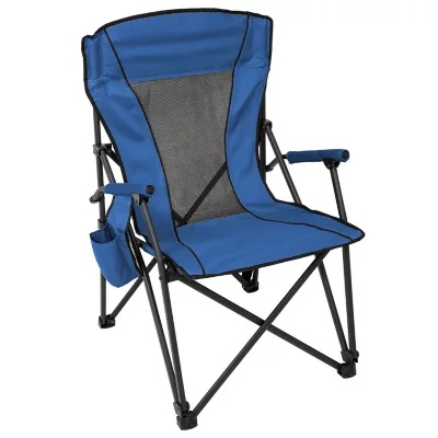 Member's Mark Collapsible Adult Hard Arm Chair with Carrying Bag Case, Blue