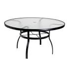 Mallin 54” Round Glass Outdoor Dining Table Autumn Rust