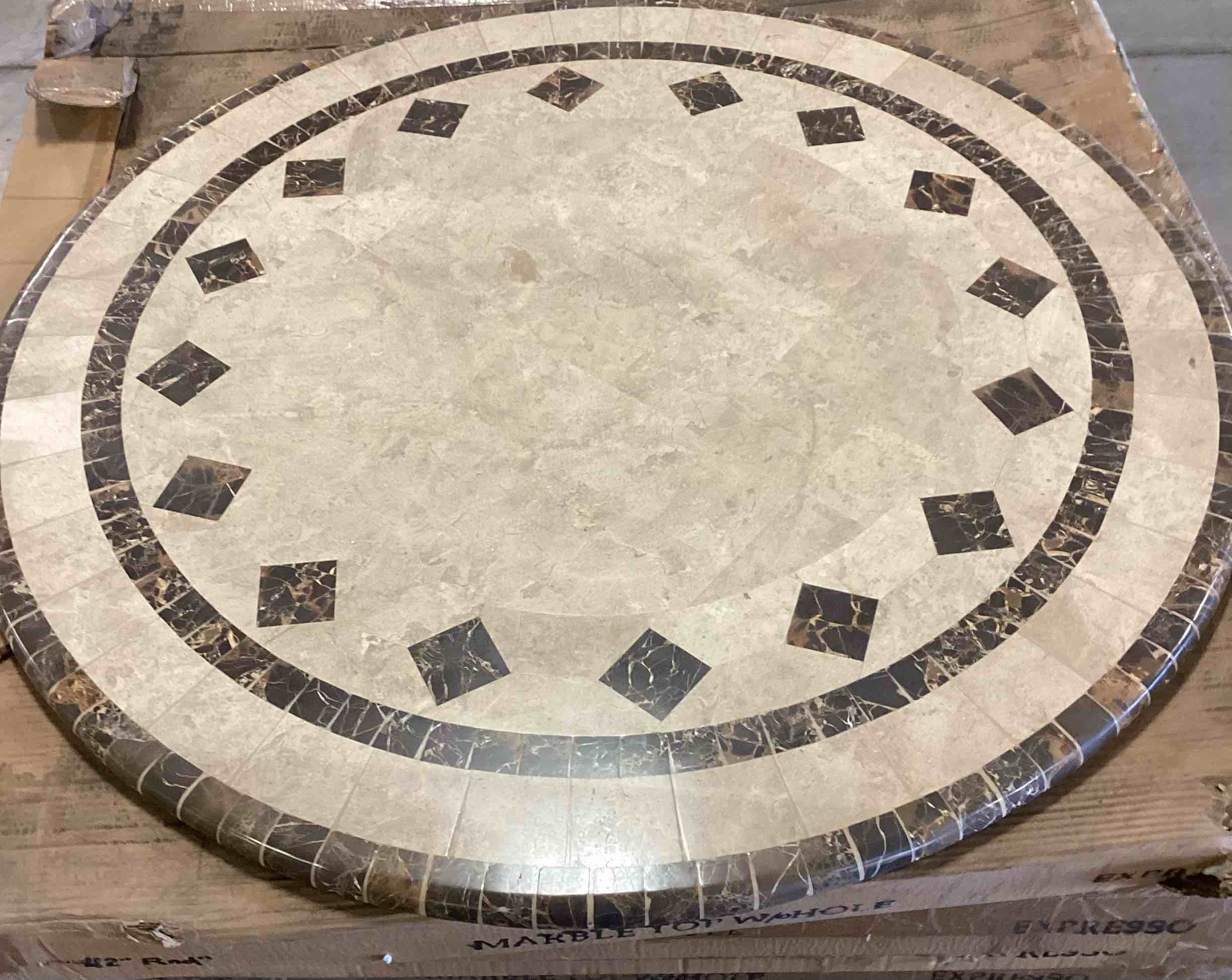 Mallin 42” Round Marble Table Espresso [Table Top Only] 