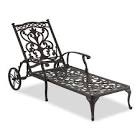 Mallin Chaise Lounger Cast Aluminum Travertine  