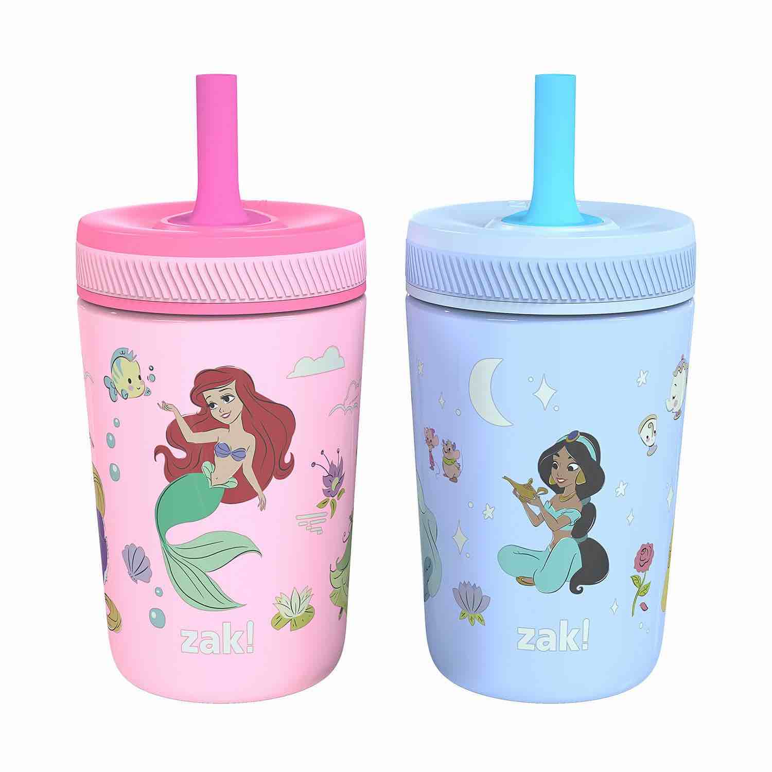 Zak Designs 12-oz. Stainless Steel Double-Wall Tumbler for Kids with Straw, 2-Piece Set, Choose Character