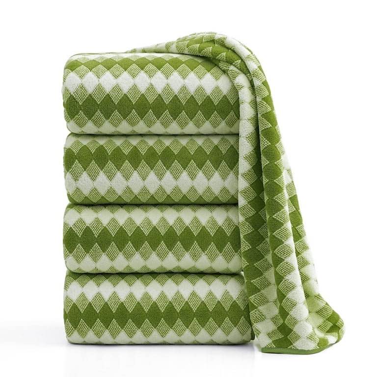 Beartech 4 Pack Bath Towel Set-35"x70" Towel,600GSM Ultra Soft & Less lint Microfibers Bathroom Towel Set,Highly Absorbent Quick Dry Oversized Towels Spa Hotel Luxury Shower Towels-Olive