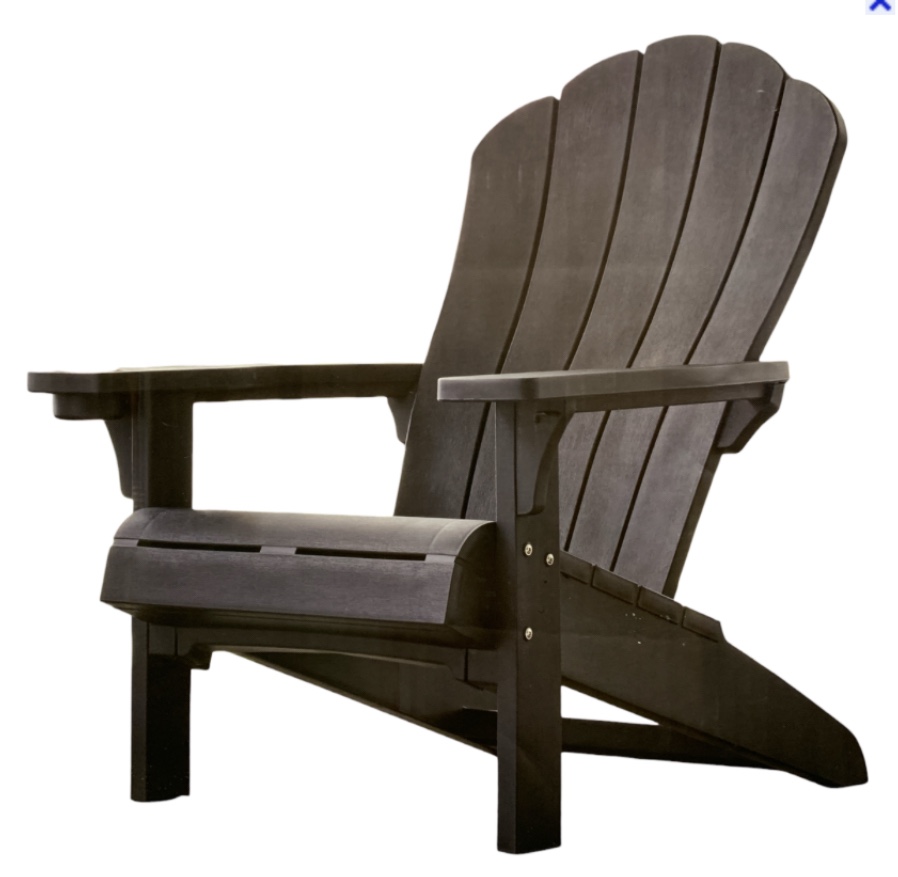  Keter Everest Adirondack Chair w/ Cupholder, Graphite Gray, 31.9"Lx36.6"Wx38.6"H