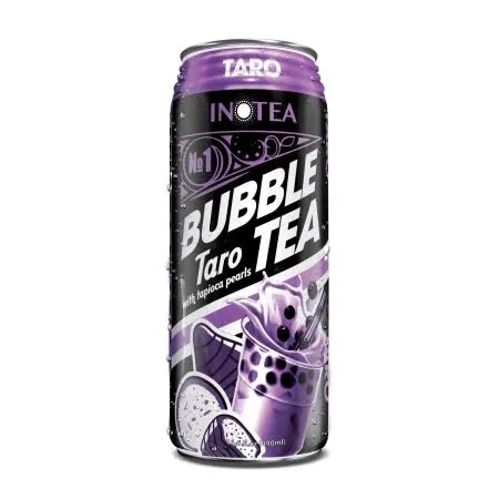Inotea, Bubble Milk Tea Taro With Tapioca Pearls, 16.6 Oz (Case Of 12) BB 7.22.25 