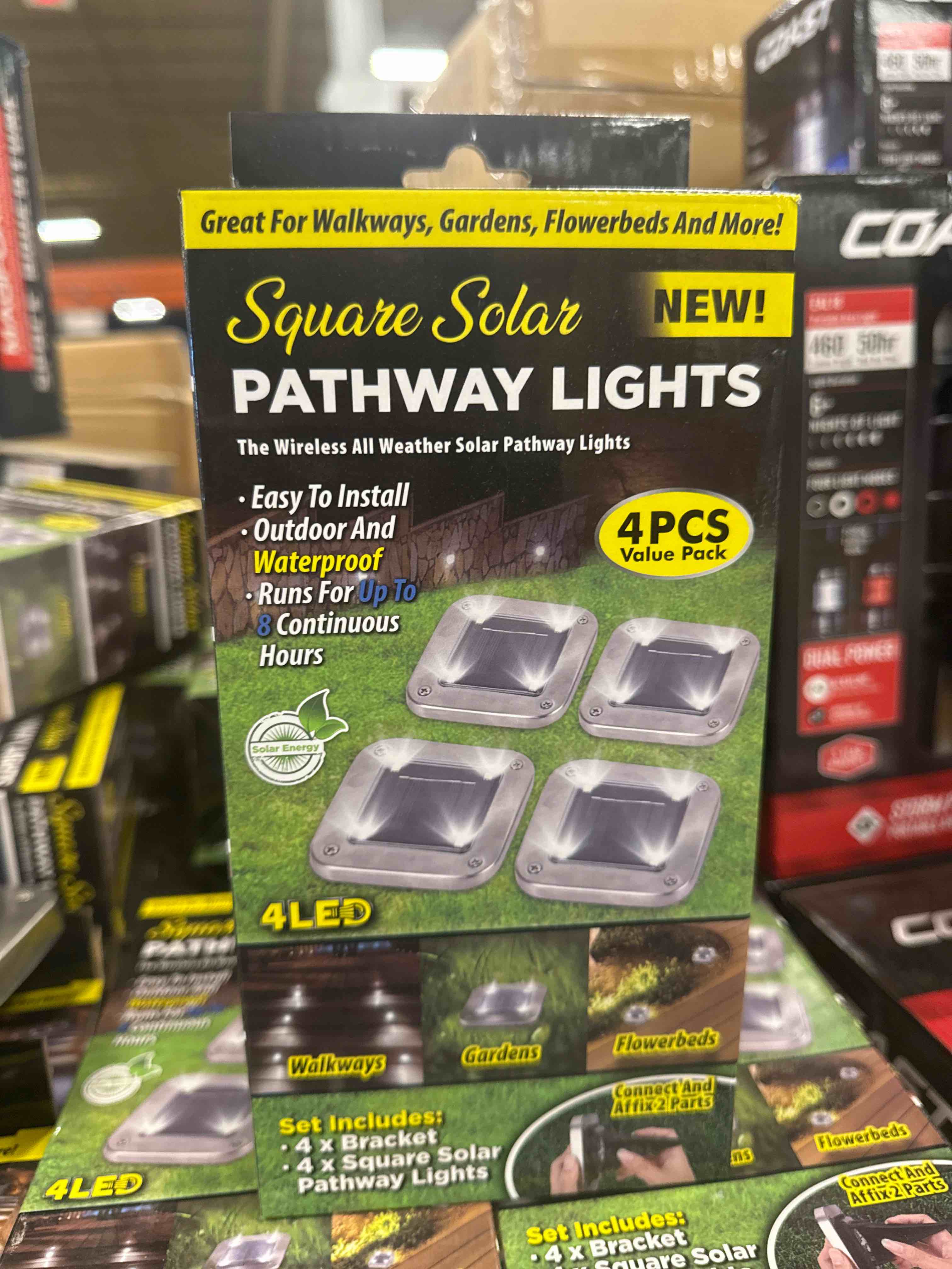 square solar pathway lights 4pc 