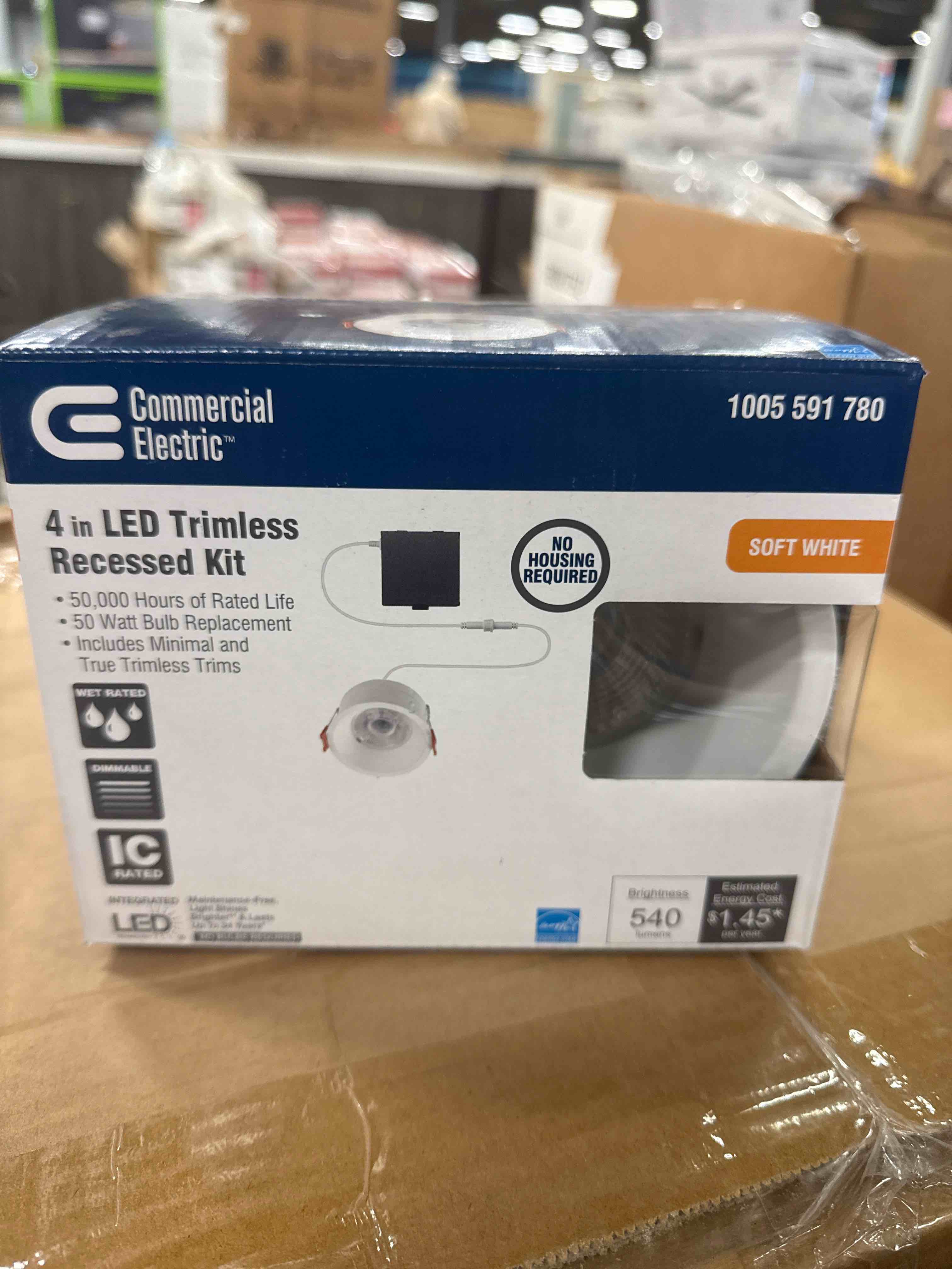 Commercial Electric 4in LED Trimless Recessed Kit Soft White 1004 591 78