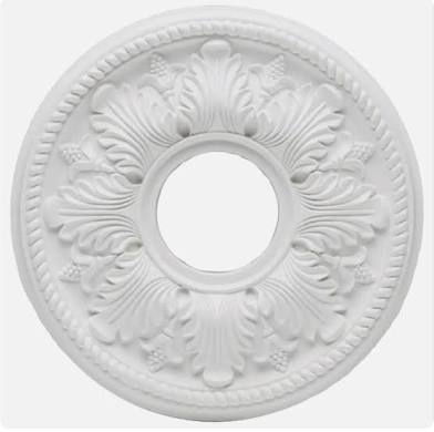 Hampton Bay 82265 14 in. White Bellezza Ceiling Medallion