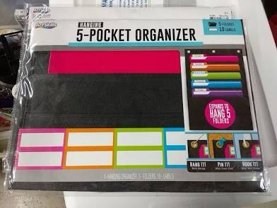 Artskills Modern 5-pocket Organizer With Customizable Labels Hanging Organizer