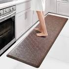 WISELIFE Kitchen Mat Cushioned Anti-Fatigue Kitchen Rug,Non Slip Waterproof Kitchen Mats and Rugs Heavy Duty PVC Ergonomic Comfort Mat for Kitchen, Floor Home, Office, Sink, Laundry. Brown 