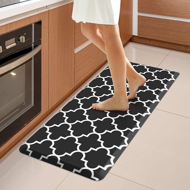 WISELIFE Kitchen Mat Cushioned Anti-Fatigue Kitchen Rug,",Non Slip Waterproof Kitchen Mats and Rugs Heavy Duty PVC Ergonomic Comfort Mat for Kitchen, Floor Home, Office, Sink, Laundry, Grey