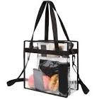 BAGAIL Clear Bags Stadium Approved Clear Tote Bag with Zipper Closure Crossbody Shoulder Bag with Adjustable Strap(12x12x6in)