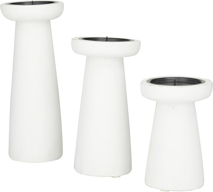 white mango wood pillar candle holder ( 6 set of 3 pcs ) 