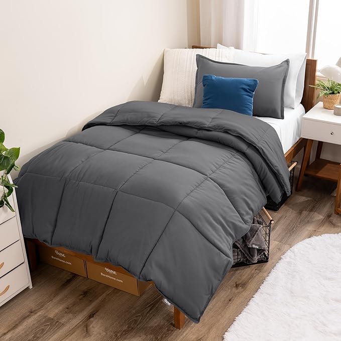 Hotel Elements Comforter, Twin, Dark Grey
