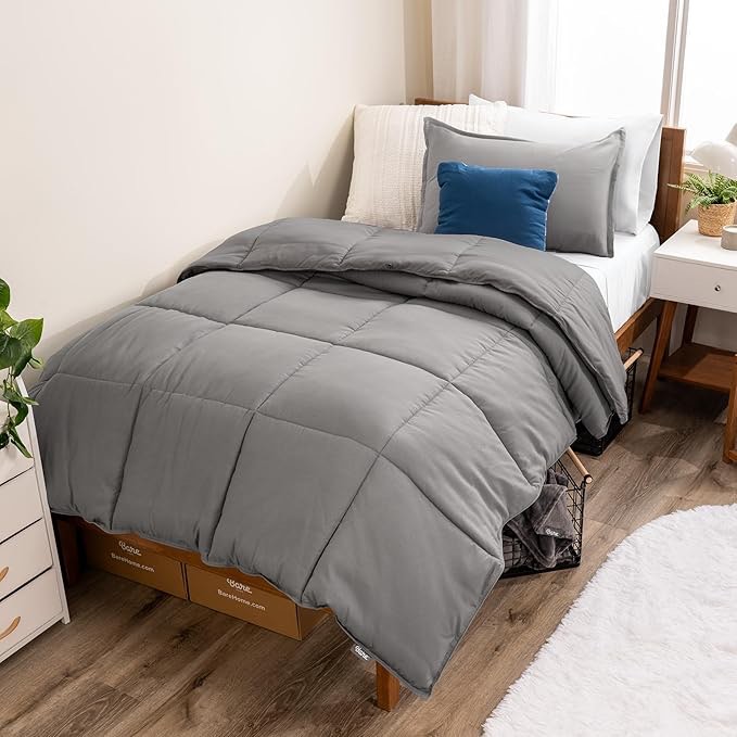 Hotel Elements Comforter, Twin, Light Grey 