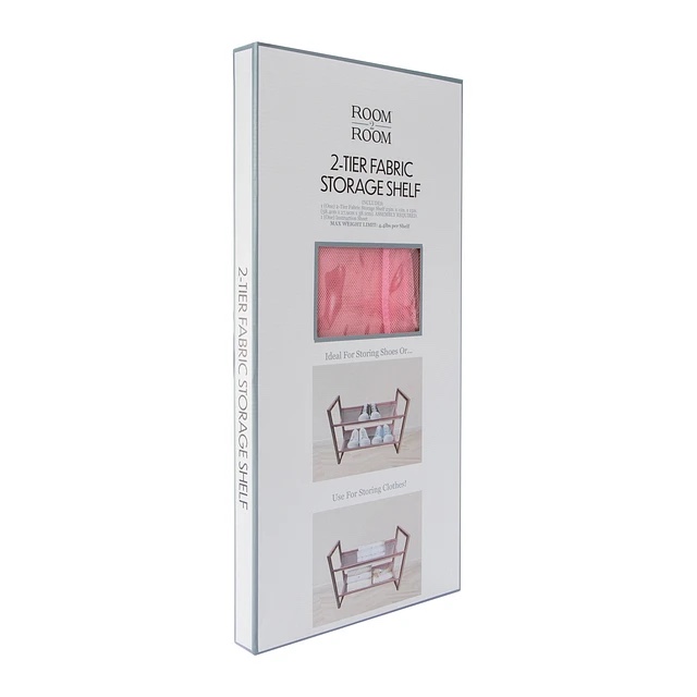 Room 2 Room 2- Tier Fabric Storage Shelf Pink 