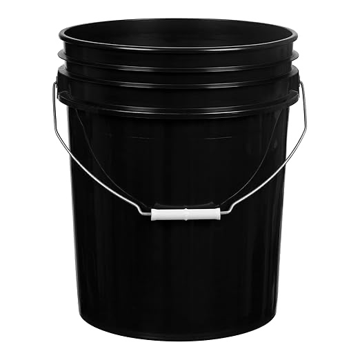 Black 5 Gallon Bucket No lid 