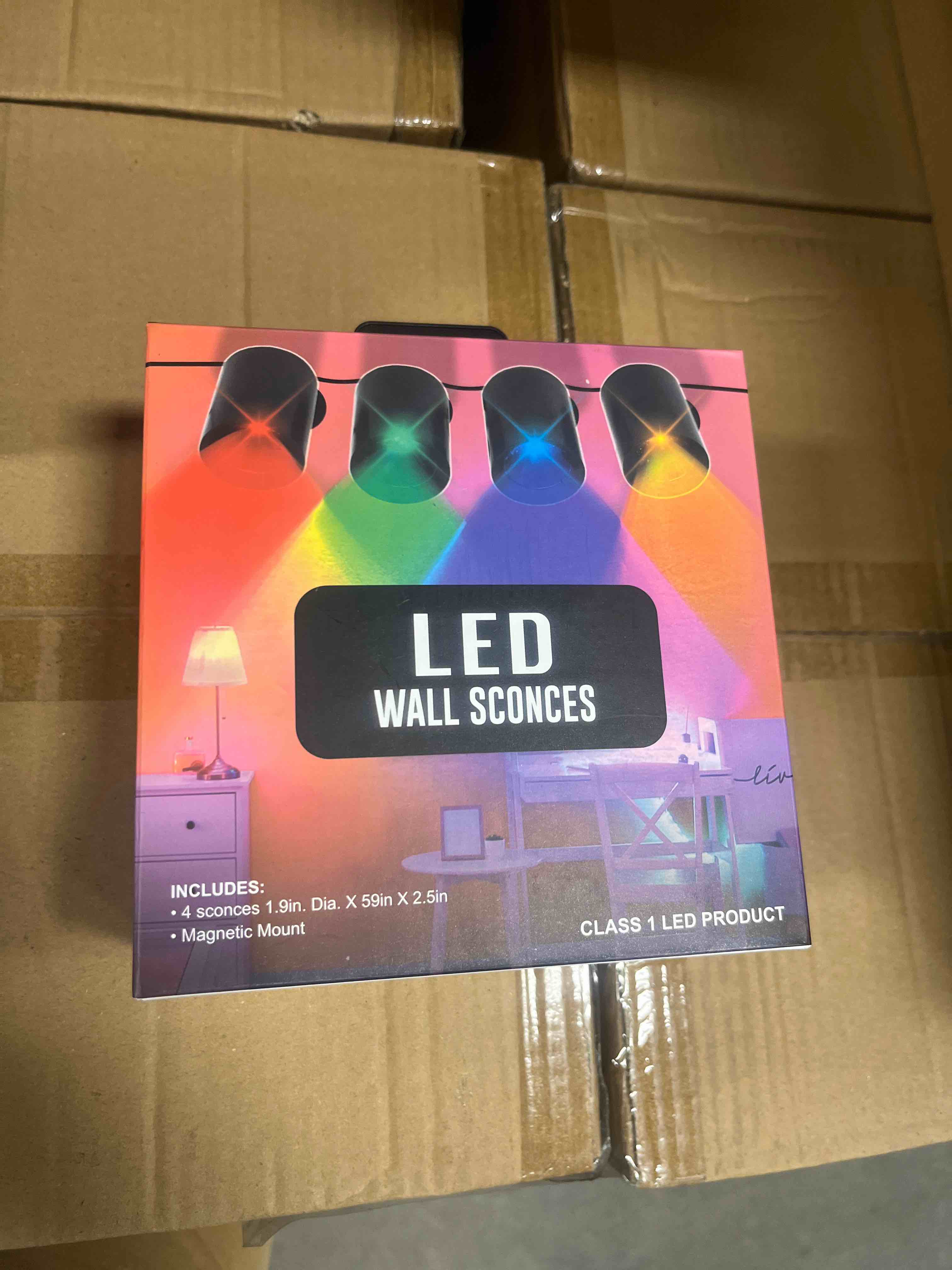 AE071 LED Light Sconces with Magnetic Wall Mount - 4 Per Pack - Pack of 4
